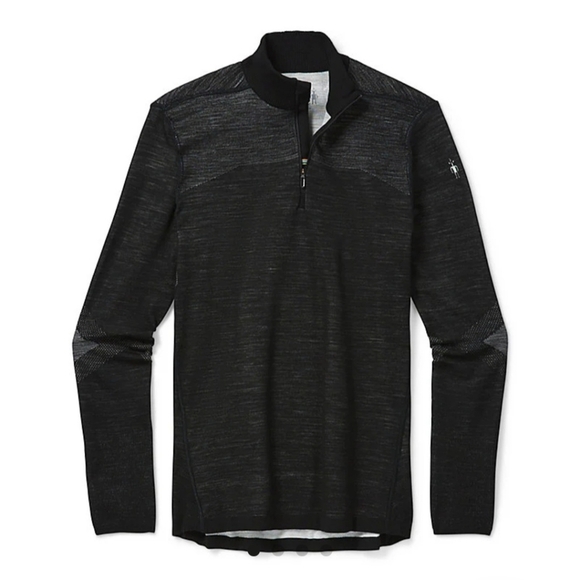 Smartwool Intraknit Merino 200 1/4-Zip Top Men's Size Large In Black/White NWT - Picture 1 of 13
